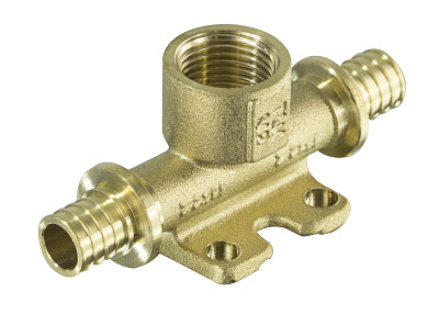 Тройник комбинированный с внутренней резьбой TIM - 16 x 1/2' (с креплением)