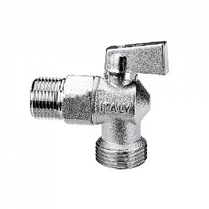 Кран шаровой угловой ITAP 392 - 1/2' x 3/4' (НР/НР, PN16, ручка-флажок, для стиральных машин)