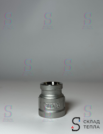 Муфта резьбовая переходная Benarmo - 3/4" х 1/2" (нержавеющая сталь). Вид 4.
