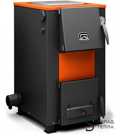 Котел твердотопливный Теплодар Куппер ОВК - 18 кВт (со встроенным ТЭНом 6 кВт и варочной панелью). Вид 1.