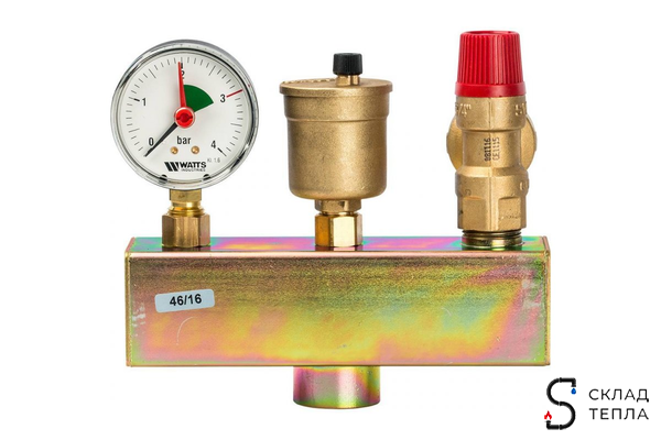 Группа безопасности котла WATTS KSG 30/20M-ISO -1" (в изоляции, до 100кВт, 3 бар). Вид 4.