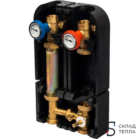 Насосная группа STOUT - 1" (с 3-х ходовым приводным смесителем, без насоса, 29 kW DT10°C). Вид 3.