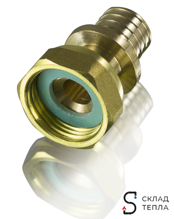 Переход на накидную гайку TIM - 25 x 3/4" (для труб из сшитого полиэтилена, 1 шт). Вид 5.