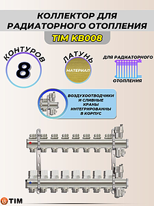 Коллекторные группы без расходомера, 8 выходов