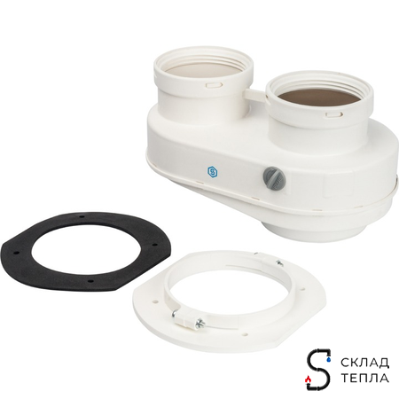 STOUT Элемент дымохода DN80/80 адаптер для подкл. разд. труб (совместимый Bosch (фланец ) PP-Ryton. Вид 1.