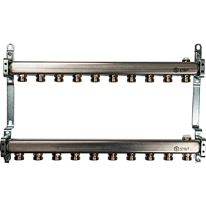 Коллекторная группа STOUT - 1' на 10 контуров 3/4' (нерж.сталь, для радиаторной разводки)