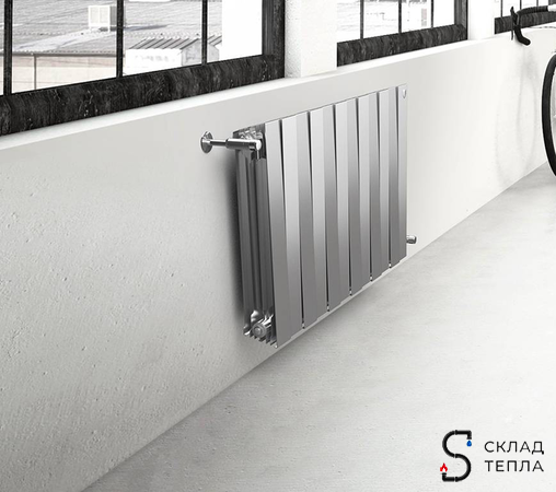 Радиатор биметаллический Royal Thermo PianoForte 500 Silver Satin (Серый) - 9 секций. Вид 4.