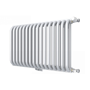 Радиатор 2 трубчатый Rommer 500 - 17 секций (боковое подключение, цвет белый RAL9016)