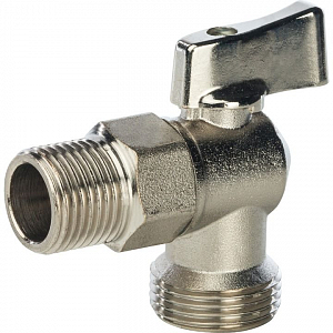 Кран шаровой полнопроходной угловой STOUT - 1/2" x 3/4" (НР/НР, ручка-флажок, для стиральных машин) Кран шаровой полнопроходной угловой STOUT - 1/2' x 3/4' (НР/НР, ручка-флажок, для стиральных машин)