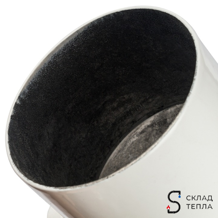 STOUT Элемент дымохода вертикальный D80 п/м с патрубком для отвода конденсата. Вид 5.