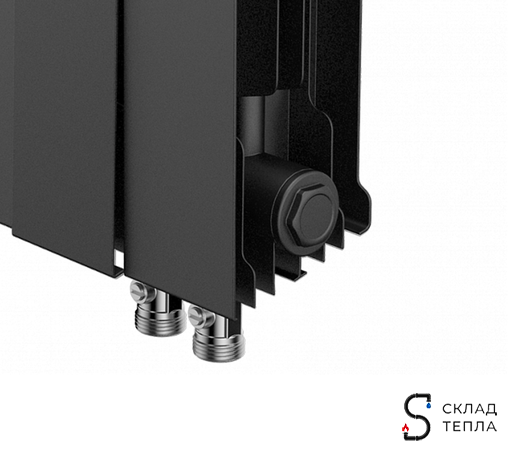 Радиатор биметаллический Royal Thermo PianoForte 500 Noir Sable (Н) (Чёрный) - 4 секций. Вид 2.
