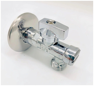 Кран шаровой угловой TIM - 1/2' x 1/2' (НР/НР, с фильтром и отражателем)