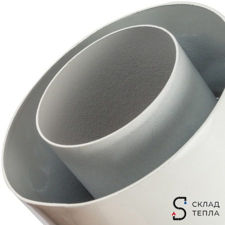 Адаптер для котла вертикальный для коаксиального дымохода STOUT D60/100 мм (для Vaillant, Protherm). Вид 5.