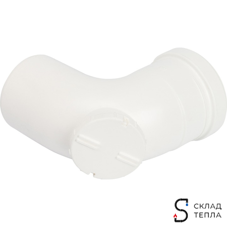STOUT Элемент дымохода конденсац. угол 87° с инспекцией DN80 м/п PP-FE. Вид 2.