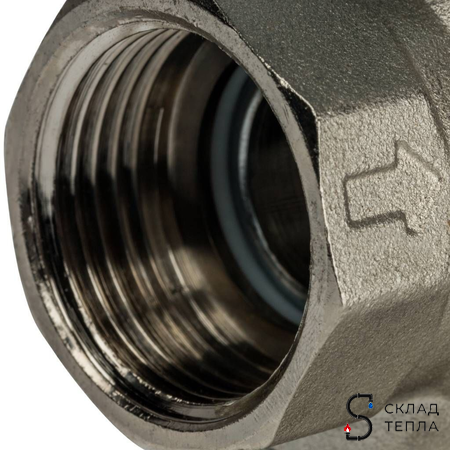 Кран шаровой с фильтром STOUT - 1" (ВР/ВР, PN30, Tmax 100°С, сетка 500 мкм, ручка-рычаг черная). Вид 6.