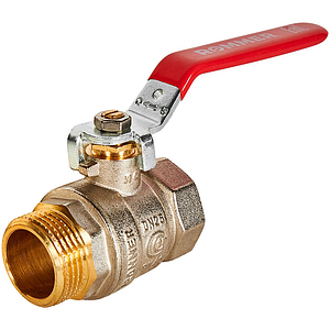 Кран шаровой полнопроходной Rommer - 1' (вн./нр.,PN40, ручка рычаг красная)
