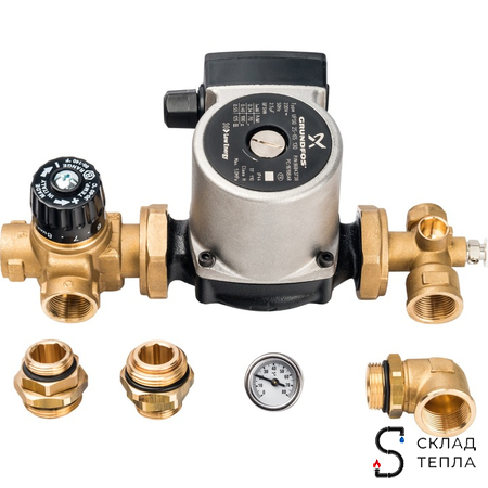 Насосно-смесительный узел с термостатическим клапаном; Grundfos UPSO 25-65 130*. Вид 1.