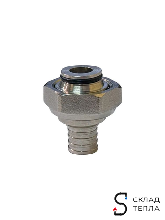 Переход на евроконус никелированный TIM - 16 (2.2) x 3/4" (для труб из сшитого полиэтилена, 8 шт). Вид 8.