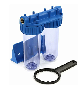 Колба New Water Duplex 10' S 1/2' (прозрачная, без фильтров)