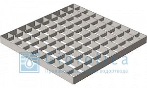 Решетка ячеистая стальная оцинкованная для дождеприемника Gidrolica 300х300