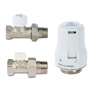 Комплект подключения радиатора STOUT прямой 3/4' (PN10, Tmax - 120°С)