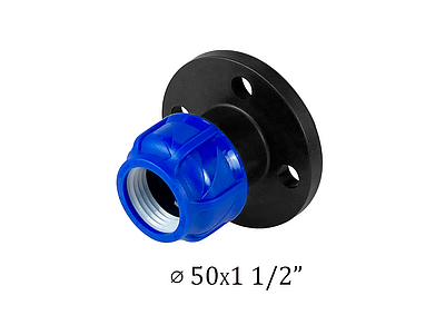 Переход на фланец Valfex - 50х1 1/2' - 1шт (140мм, винтовой, для труб ПНД)