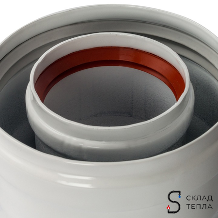 Адаптер для котла вертикальный для коаксиального дымохода STOUT D60/100 мм (для Baxi, Viessmann). Вид 4.