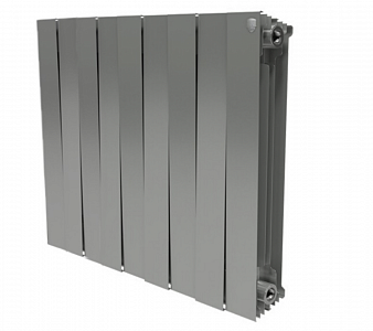 Радиатор биметаллический Royal Thermo PianoForte 500 Silver Satin (Серый) - 9 секций Радиатор биметаллический Royal Thermo PianoForte 500 Silver Satin (Серый) - 9 секций