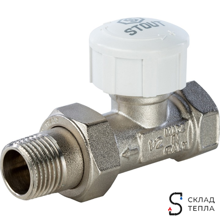 Клапан термостатический прямой STOUT - 1/2" (PN10, Tmax - 120°С). Вид 1.