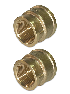 Муфта латунная резьбовая переходная TIM - 1 1/4" x 1" (2шт.) Муфта латунная резьбовая переходная TIM - 1 1/4' x 1' (2шт.)