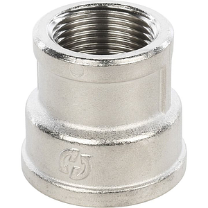 Муфта латунная резьбовая переходная STOUT - 1 1/2' x 1' (никелированная)