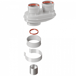 Адаптер для перехода на двухтрубную систему Rommer 80/80 (Baxi (кроме ECO Nova/Classic), Viessmann)