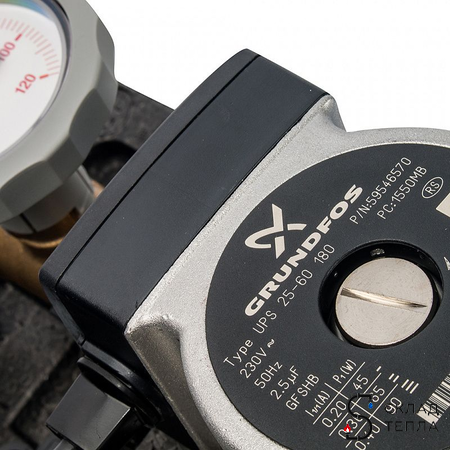 Насосная группа со смесителем Meibes MK 1", подача справа (с насосом Grundfos UPS 25-60). Вид 7.