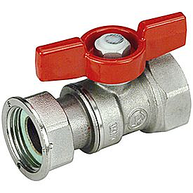 Кран шаровой Giacomini R251P - 1' (ВР/НГ, PN35, Tmax 185°С, ручка-бабочка красная)