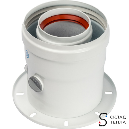 Адаптер для котла вертикальный для коаксиального дымохода STOUT D60/100 мм (для Bosch, Buderus). Вид 3.