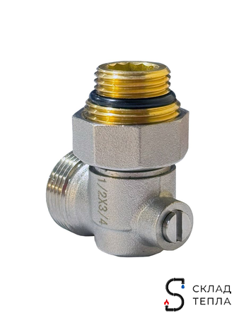 Узел нижнего подключения угловой одинарный TIM 3/4"х1/2". Вид 8.