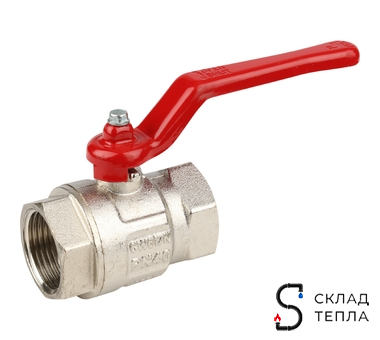 Кран шаровой полнопроходной ITAP IDEAL 090 - 2" (ВР/ВР, PN25, Tmax 150°С, ручка-рычаг красная). Вид 1.