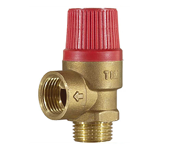 Клапан предохранительный TIM - 1/2' х 1/2' (НР/ВР, Рн 1.5 бар, для систем отопления)