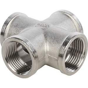 Крестовина латунная резьбовая равнопроходная STOUT (ВР) - 2' (никелированная)