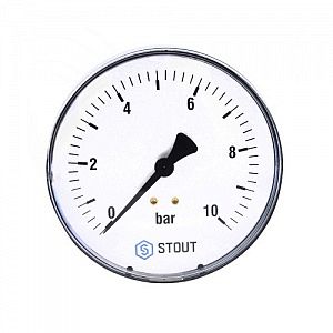 Манометр аксиальный STOUT - 1/4' (D50 мм, шкала 0-10 бар)