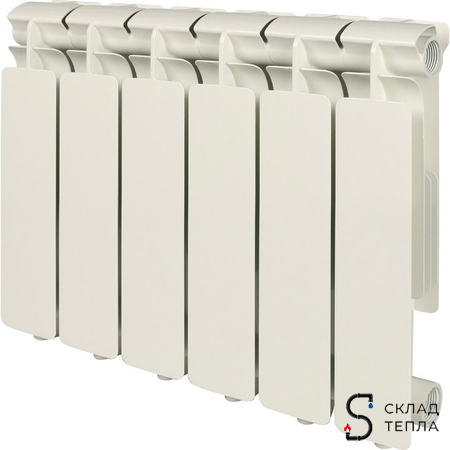 Радиатор алюминиевый STOUT Bravo 350 - 6 секций. Вид 1.