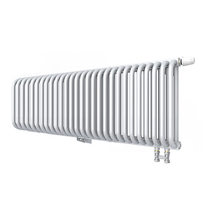 Радиатор 2 трубчатый Rommer Ventil 300 - 28 секций (нижнее подключение, цвет белый RAL9016)